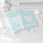 B5 Binder Notebook with 8-Ring Slide-Open System, 80 Pages, Dividers and Sticker Sheets in Pastel Covers