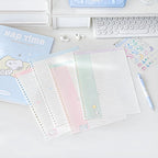 B5 Binder Notebook with 8-Ring Slide-Open System, 80 Pages, Dividers and Sticker Sheets in Pastel Covers