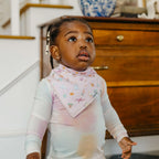 Baby Bandana Bibs, 4-Pack of Cotton-Front Drool Bibs with Soft Fleece Backs and Adjustable Snaps