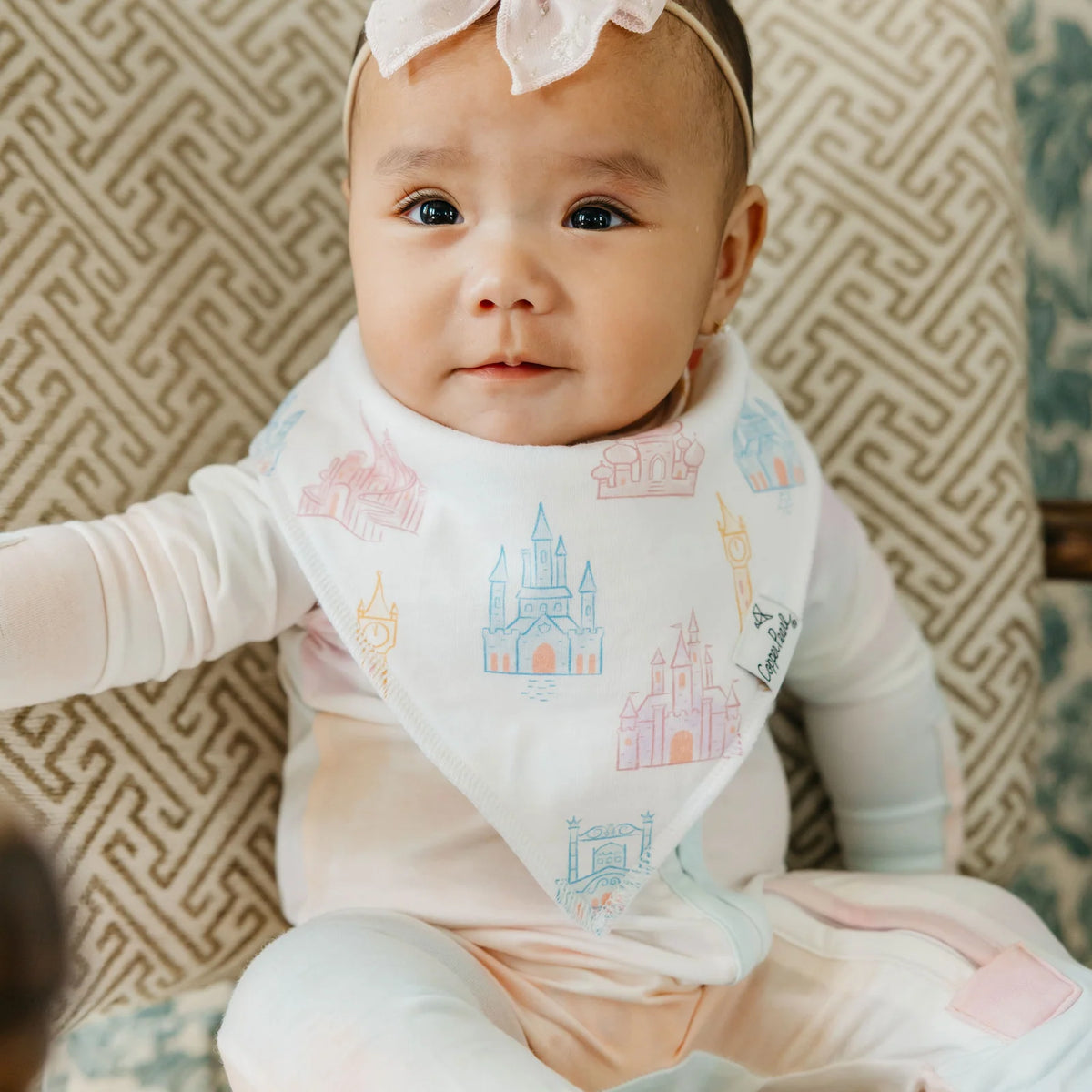 Baby Bandana Bibs, 4-Pack of Cotton-Front Drool Bibs with Soft Fleece Backs and Adjustable Snaps