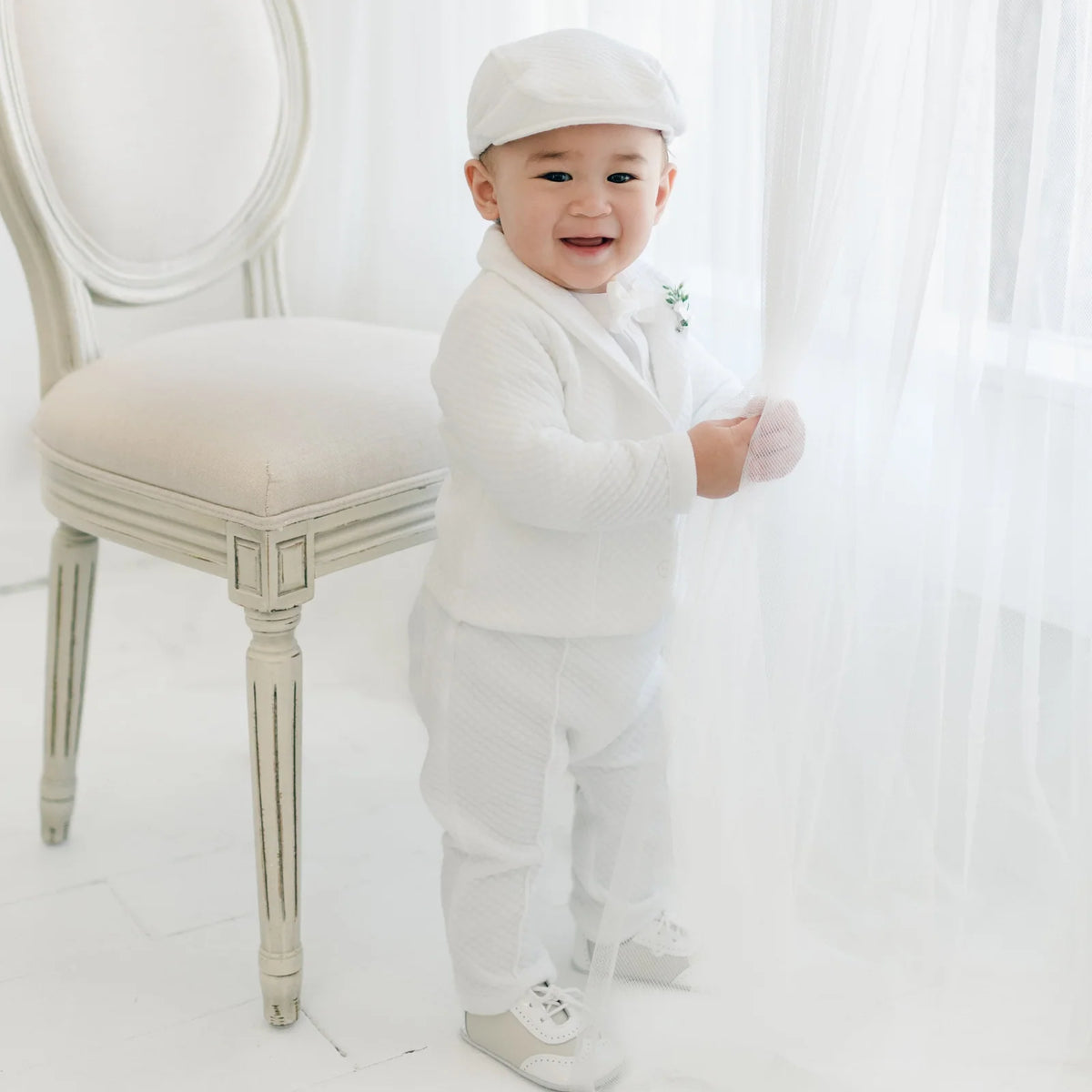 Baby Boy Three-Piece White Suit
