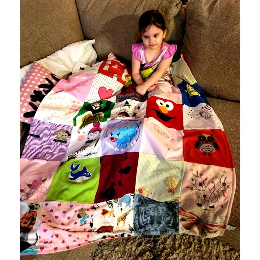 Baby Clothes Memory Blanket Made from Cherished Childhood Outfits
