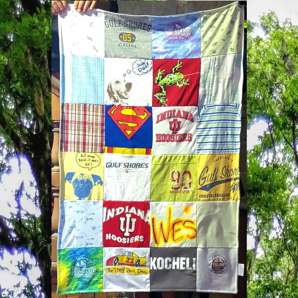 Baby Clothes Memory Blanket Made from Cherished Childhood Outfits