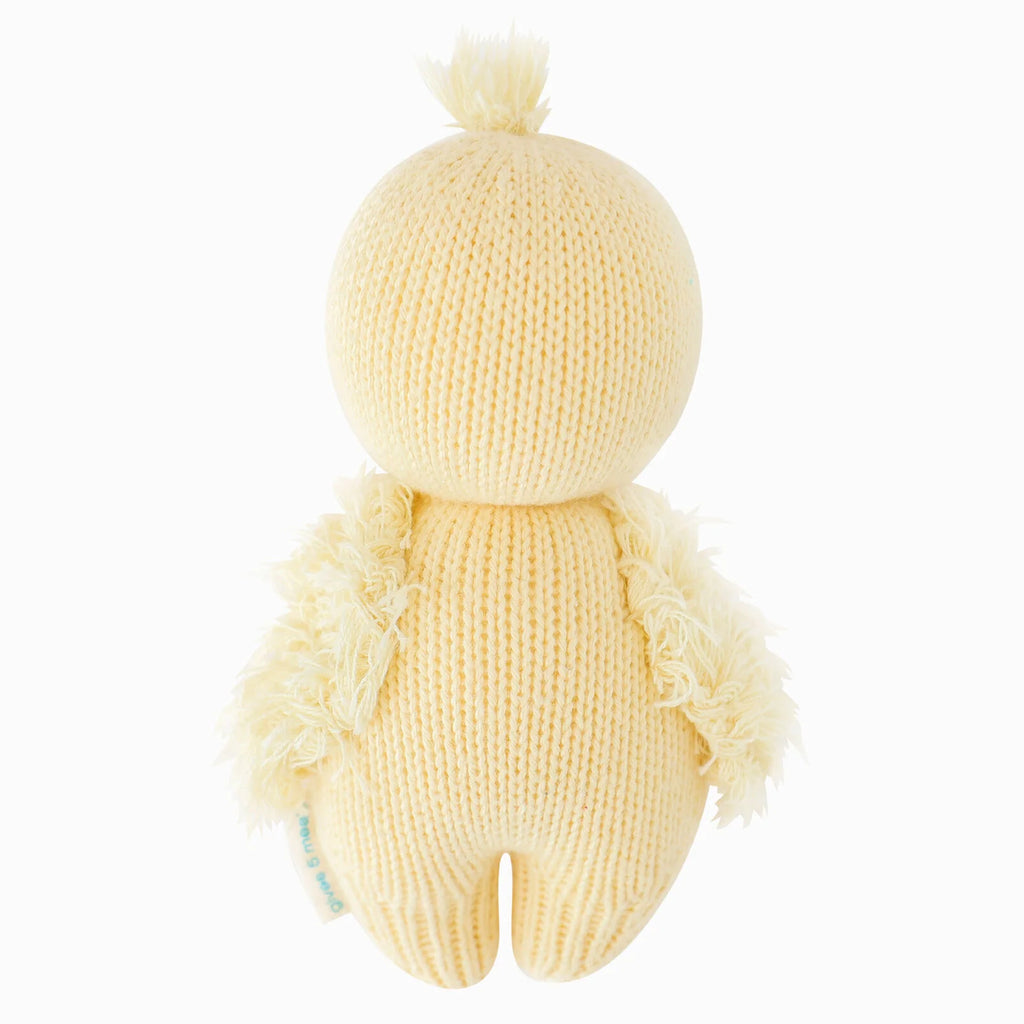 Baby Duckling Stuffed Animal, Hand-Knit 100% Cotton Plush Toy,