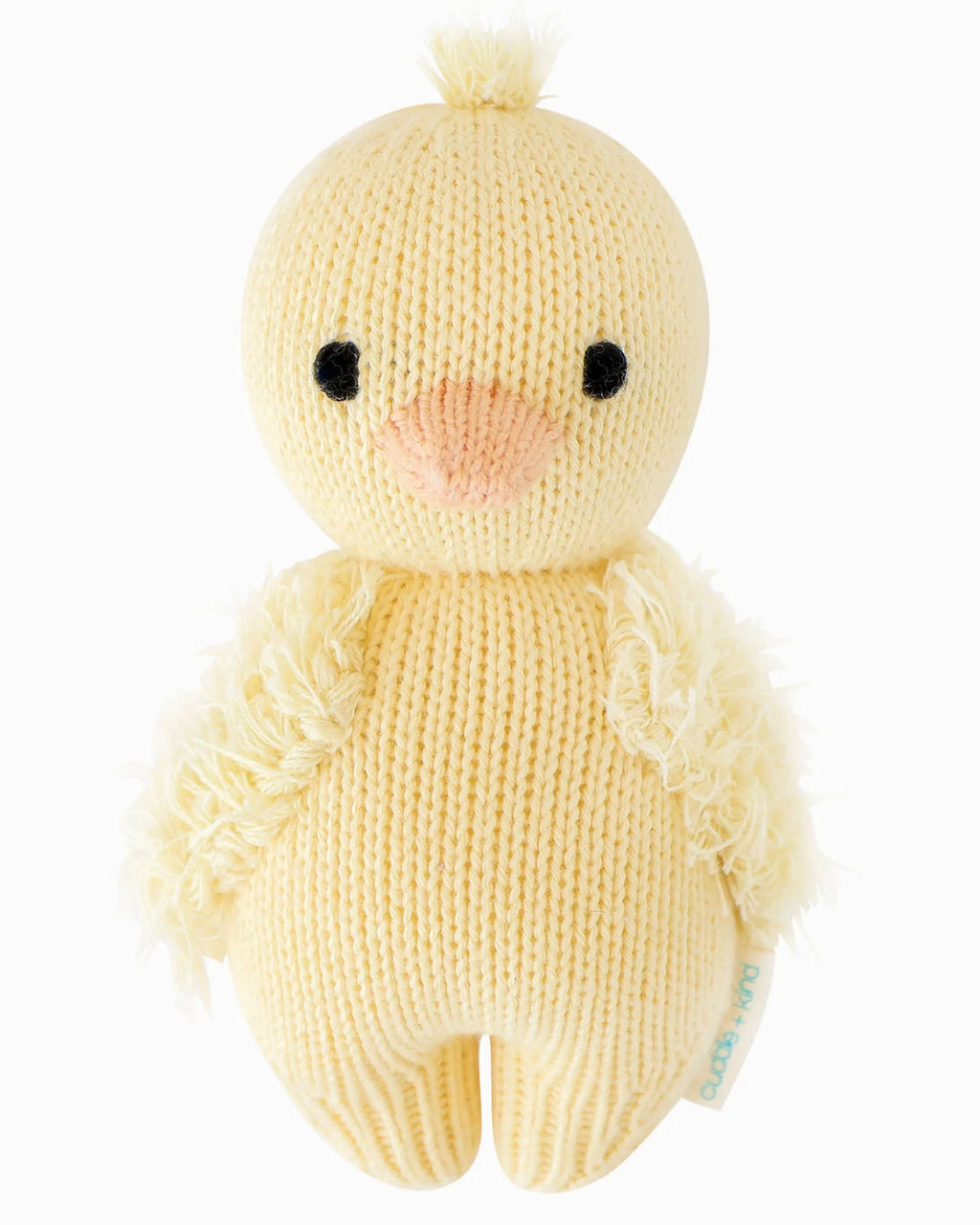 Baby Duckling Stuffed Animal, Hand-Knit 100% Cotton Plush Toy,