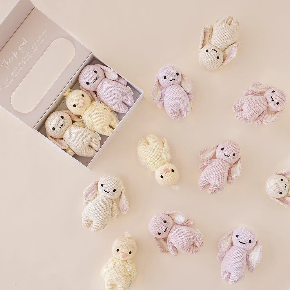 Baby Duckling Stuffed Animal, Hand-Knit 100% Cotton Plush Toy,