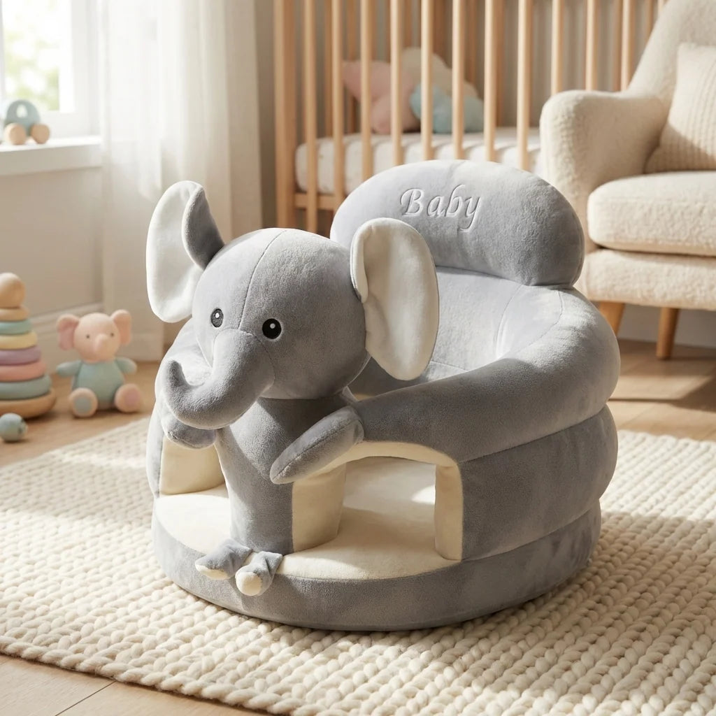 Baby Floor Chair, Grey Elephant