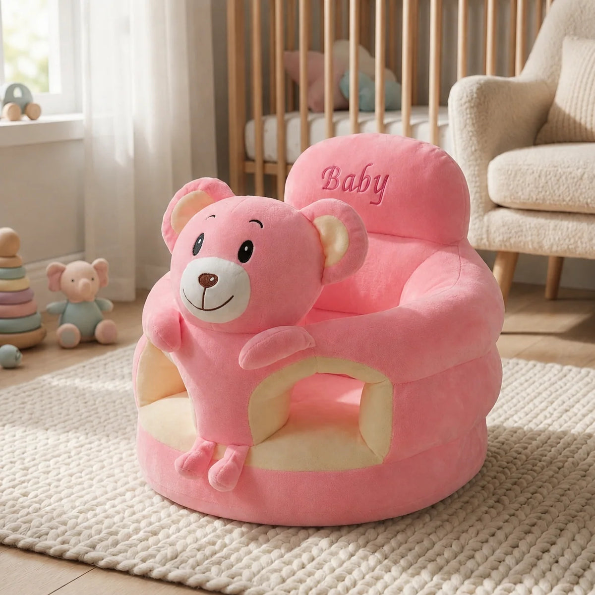 Baby Floor Chair, Pink Bear