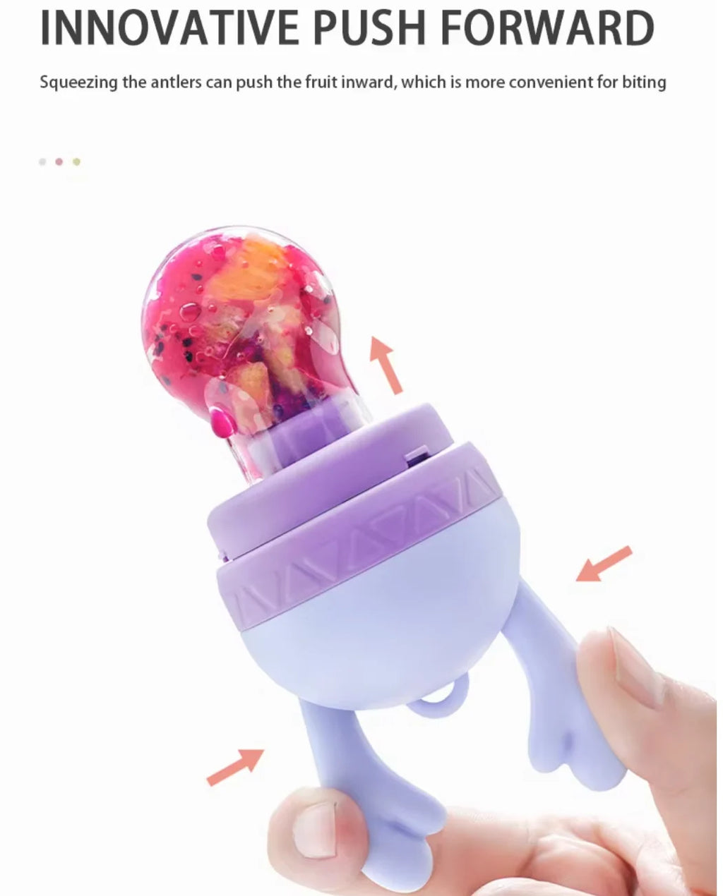 Baby Fruit Feeder Pacifier with Soft Silicone Mesh and a Snap-On Storage Cap for Introducing Solid Foods