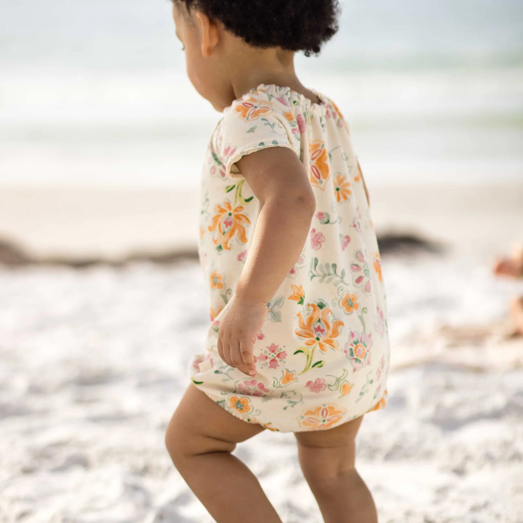 Baby Girl Bubble Romper 2-Pack Set in Mediterranean Floral Jersey