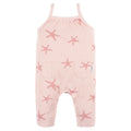 Baby Girls Starfish Romper in 100% Cotton Rib with Sleeveless Comfort and Easy Diaper-Change Snaps