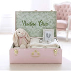 Baby Keepsake Box Trunk with Quilted Interior, Custom Personalization, Gold Hardware, and Medium or Large Color