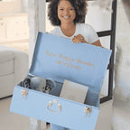 Baby Keepsake Box Trunk with Quilted Interior, Custom Personalization, Gold Hardware, and Medium or Large Color