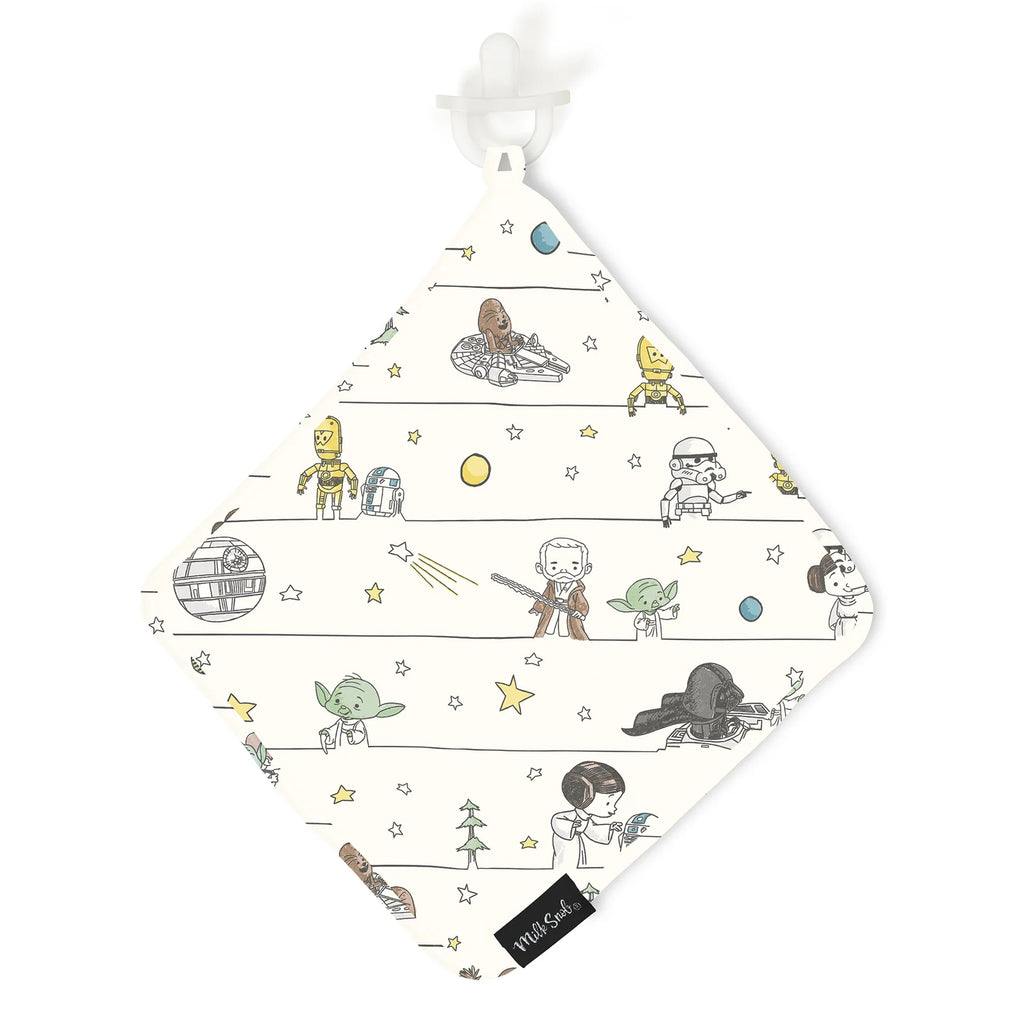 Baby Lovey Security Blanket for Comfort, Pacifier and Teether Attachment, Neutral Padawans Character Print