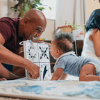 Baby Mirror for Tummy Time with High-Contrast Images and Tactile Textures for Sensory Play