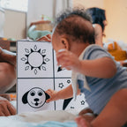 Baby Mirror for Tummy Time with High-Contrast Images and Tactile Textures for Sensory Play