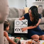 Baby Mirror for Tummy Time with High-Contrast Images and Tactile Textures for Sensory Play