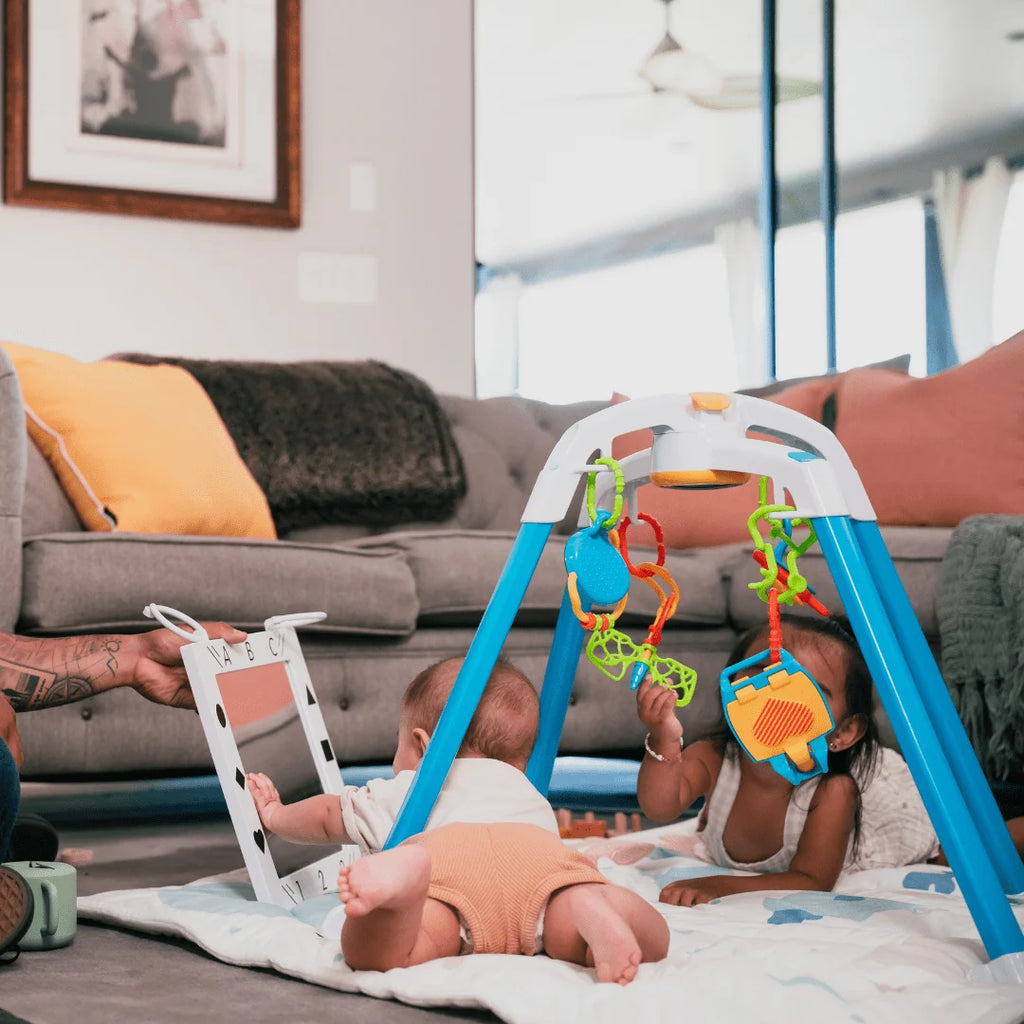 Baby Mirror for Tummy Time with High-Contrast Images and Tactile Textures for Sensory Play
