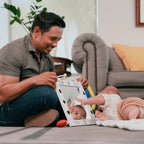 Baby Mirror for Tummy Time with High-Contrast Images and Tactile Textures for Sensory Play