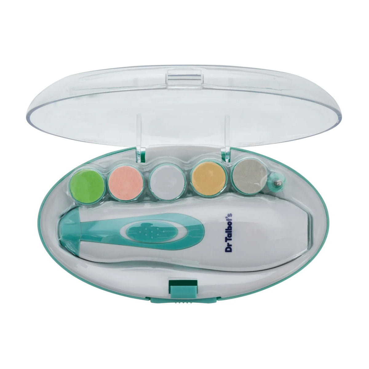 Baby Nail Trimmer, Electric 2-Speed Nail File with LED Light, 6 Interchangeable Heads and Hygienic Storage Case
