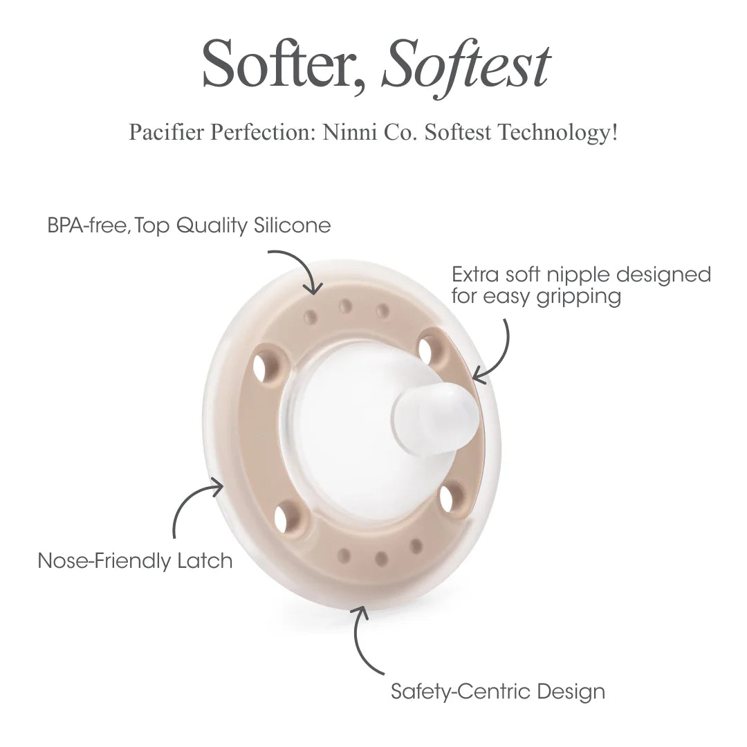 Baby Pacifier in Cocoa Brown with a Breast-Like Silicone Nipple for Ages 0–24 Months, Single Pack