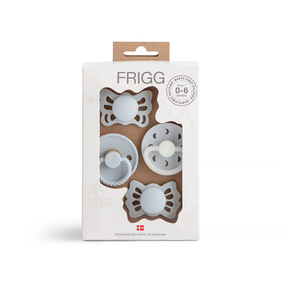 Baby Pacifier Starter Set, Moonlight Sailing - Powder Blue
