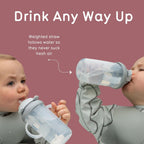 Baby Sippy Cup with Weighted Free-Flow Straw, Leakproof Flip-Top Lid and 300ml Side Measure
