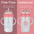 Baby Sippy Cup with Weighted Free-Flow Straw, Leakproof Flip-Top Lid and 300ml Side Measure