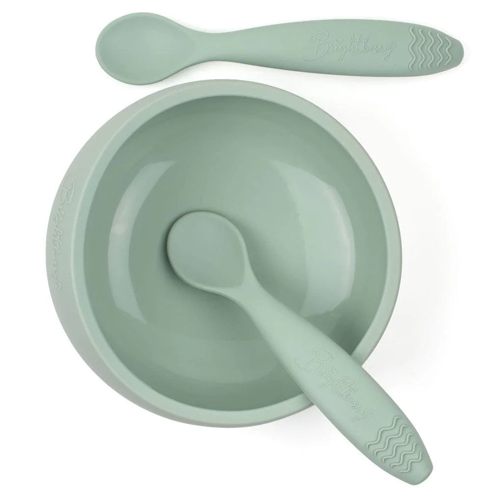 Baby Suction Bowl Set, Sage