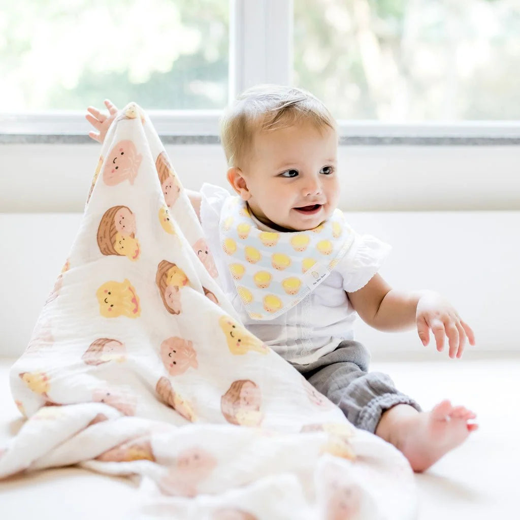 Baby Swaddle Blanket in Bamboo and Organic Cotton, 120 × 120 cm,