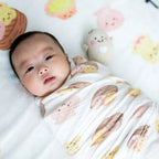 Baby Swaddle Blanket in Bamboo and Organic Cotton, 120 × 120 cm,