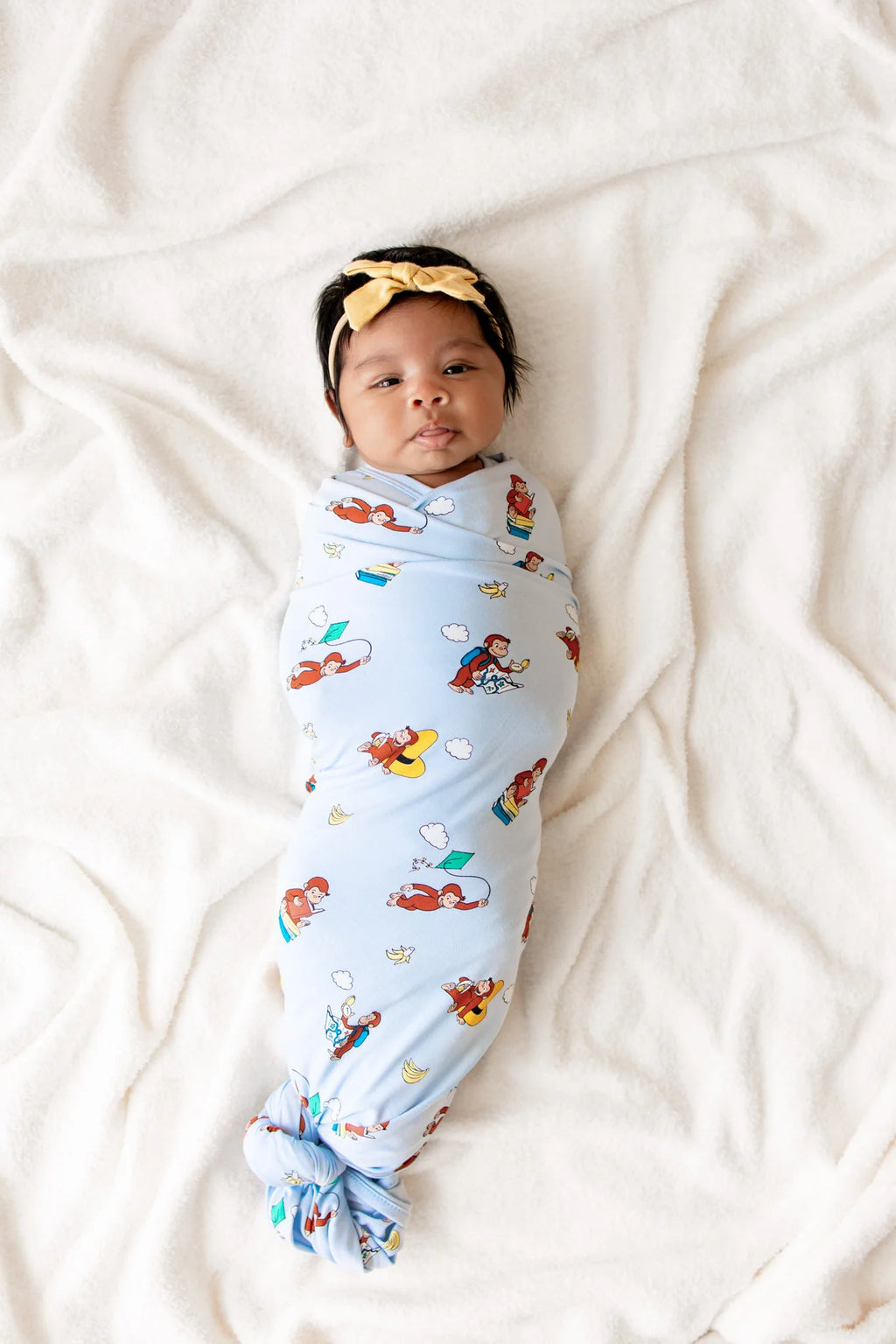 Baby Swaddle Blanket in Soft Stretchy Bamboo Rayon Knit