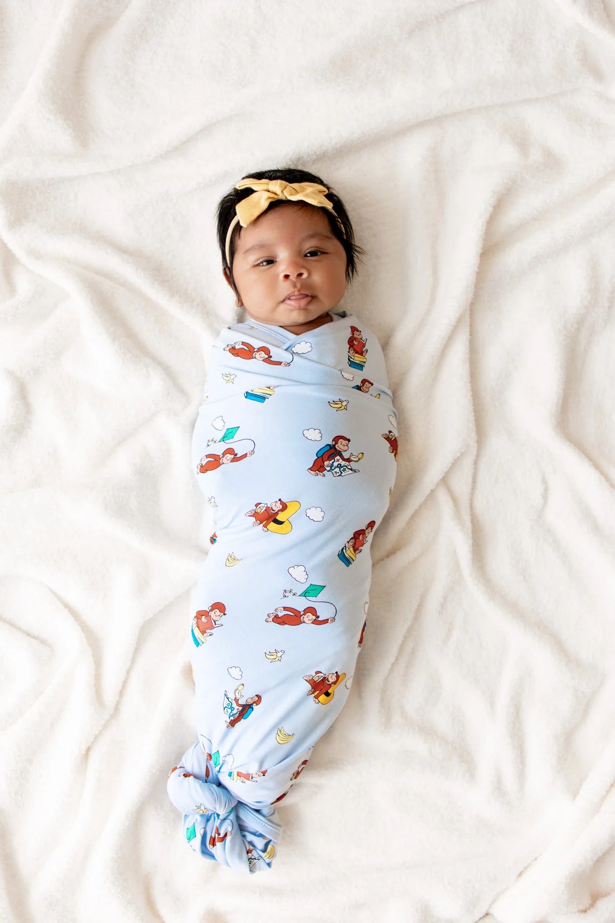 Baby Swaddle Blanket in Soft Stretchy Bamboo Rayon Knit