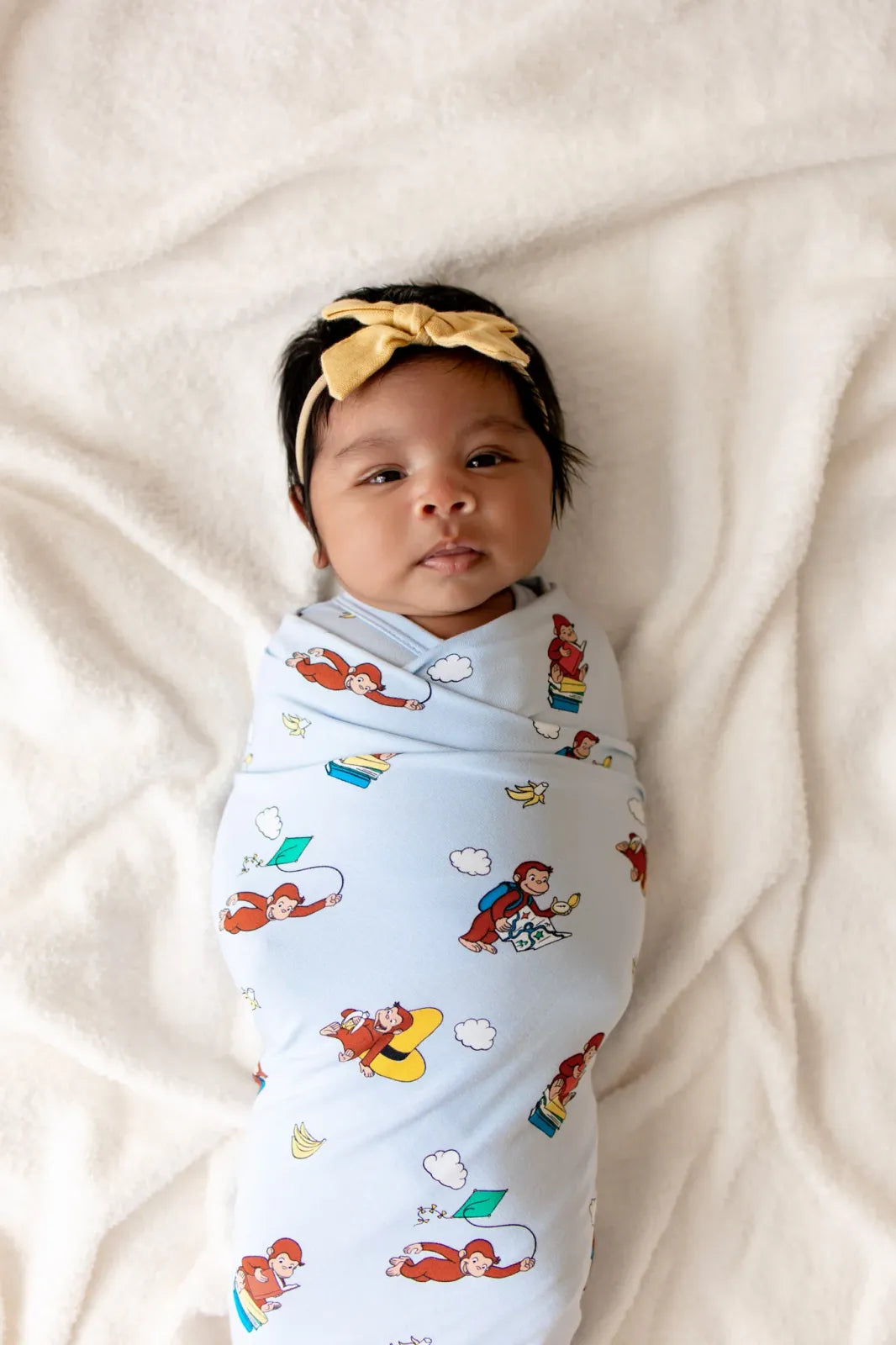 Baby Swaddle Blanket in Soft Stretchy Bamboo Rayon Knit