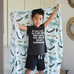Baby Swaddle Blanket, Ocean Friends Bamboo Muslin 47 x 47 Inch Newborn Wrap and Multi-Use Baby Blanket