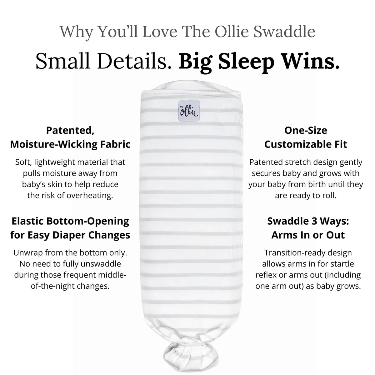 Baby Swaddle in Lightweight Stretch Fabric