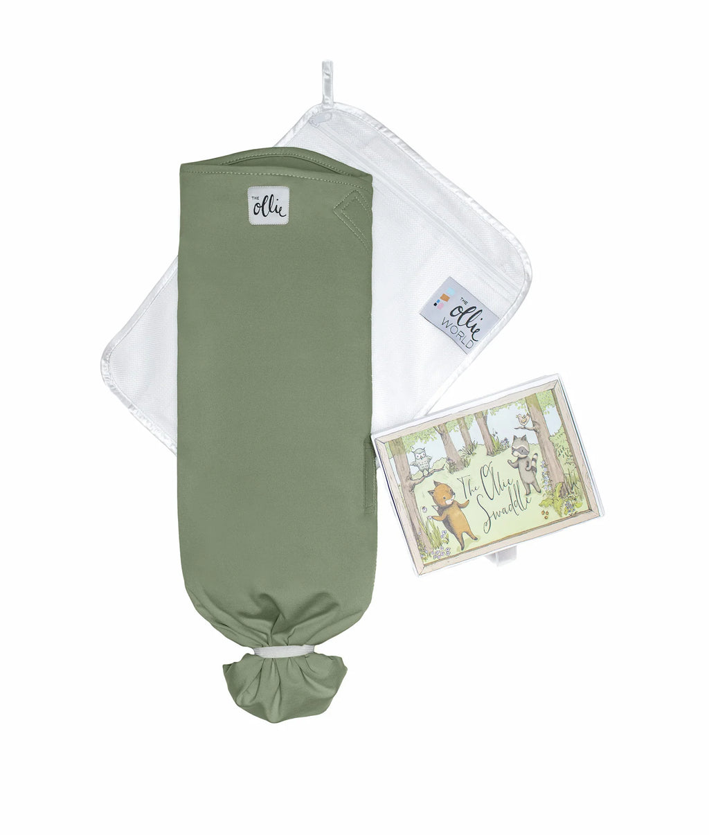 Baby Swaddle in Lightweight Stretch Fabric, Olive
