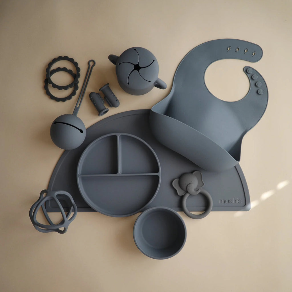 Baby Teether Ball in Food-Grade Silicone with Easy-Grasp Geometric Design and Five Neutral Color Choices