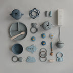 Baby Teether Ball in Food-Grade Silicone with Easy-Grasp Geometric Design and Five Neutral Color Choices