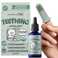 Baby Teething Drops with Organic Clove, Chamomile and Echinacea Support Plus Infant Toothbrush