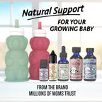 Baby Teething Drops with Organic Clove, Chamomile and Echinacea Support Plus Infant Toothbrush
