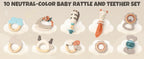 Baby Teething Toys and Sensory Rattle Set with Soft Silicone Textures for Gentle Infant Play