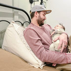 Backrest Pillow for Parents with Two Side Pockets for Comfortable Feeding, Cuddling and Reading in Bed