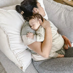 Backrest Pillow for Parents with Two Side Pockets for Comfortable Feeding, Cuddling and Reading in Bed