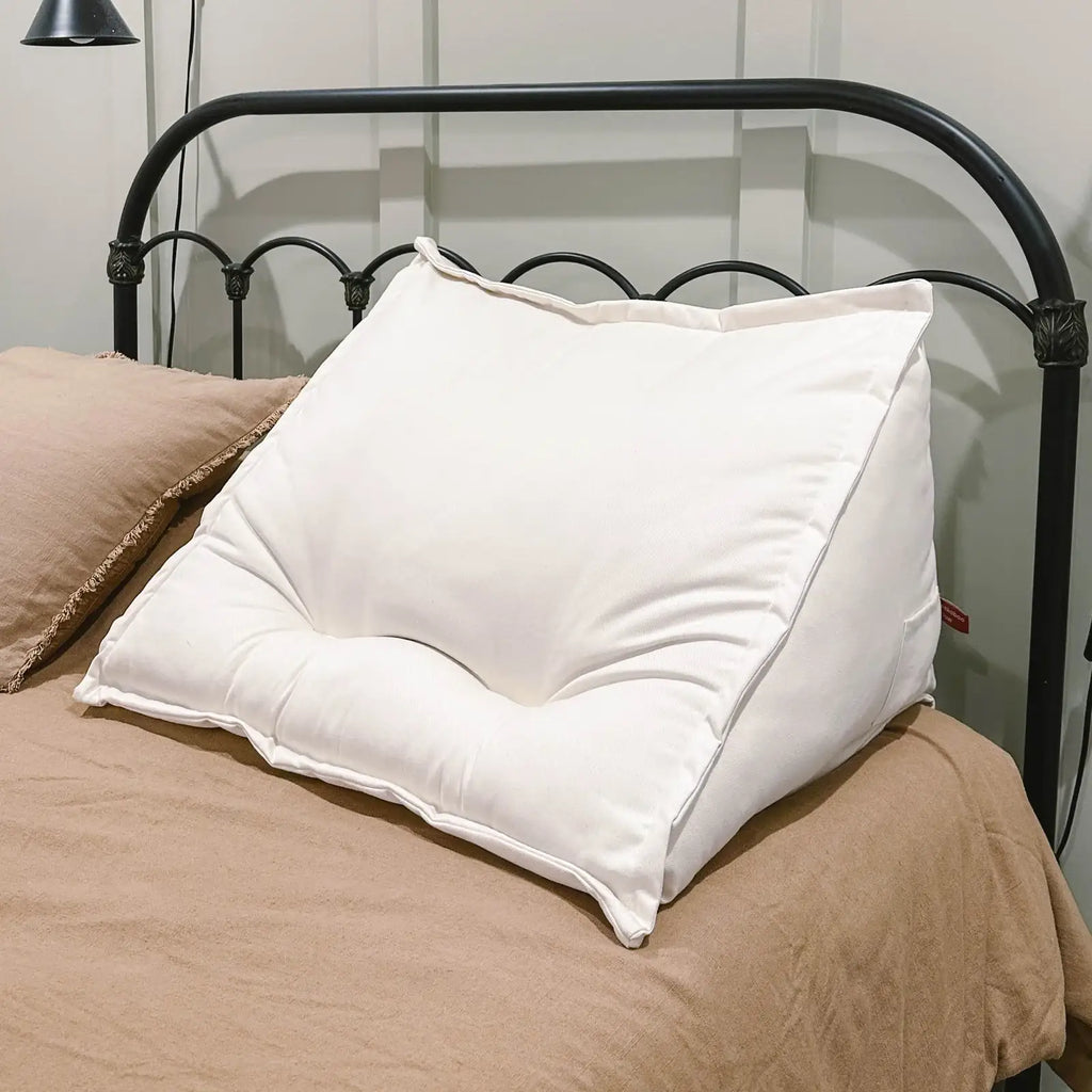 Backrest Pillow for Parents with Two Side Pockets for Comfortable Feeding, Cuddling and Reading in Bed