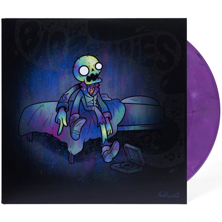 Bad Zombies 7-Inch Vinyl Single on Recycled Eco-Purple Vinyl with a Zoetrope Label and Glow-in-the-Dark Art