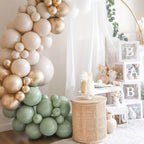 Balloon Garland Kit in Eucalyptus, White Sand, Gold and Matte