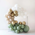 Balloon Garland Kit in Eucalyptus, White Sand, Gold and Matte, Regular 3.5m-Hand Pump