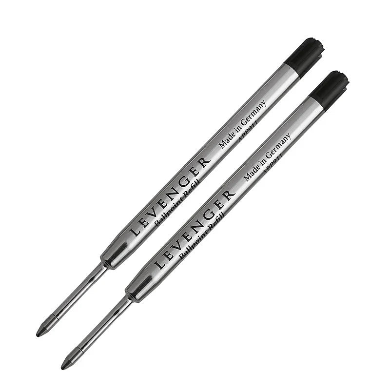 Ballpoint Pen Refills Set of 2 in Black, Blue, Purple, Green or Red with Fine — Black / Medium / Black / Broad / Black / Fine