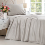 Bamboo Cooling Sheet Set with 18-Inch Deep Pockets, Soft Breathable Rayon Bedding in Twin, Full, Queen and King Sizes